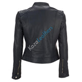 Biker / Motorcycle Jacket - Women Real Lambskin Leather Biker Jacket KW152 - Koza Leathers