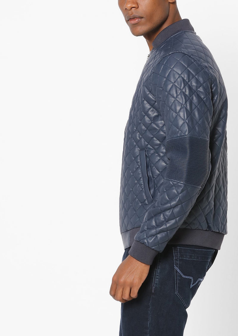 Biker Jacket - Men Real Lambskin Motorcycle Leather Biker Jacket KM667 - Koza Leathers