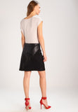 Knee Length Skirt - Women Real Lambskin Leather Slim Fit Skirt WS097 - Koza Leathers
