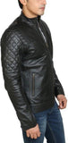 Biker Jacket - Men Real Lambskin Motorcycle Leather Biker Jacket KM446 - Koza Leathers
