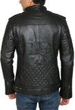 Biker Jacket - Men Real Lambskin Motorcycle Leather Biker Jacket KM446 - Koza Leathers