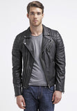 Biker Jacket - Men Real Lambskin Leather Jacket KM028 - Koza Leathers