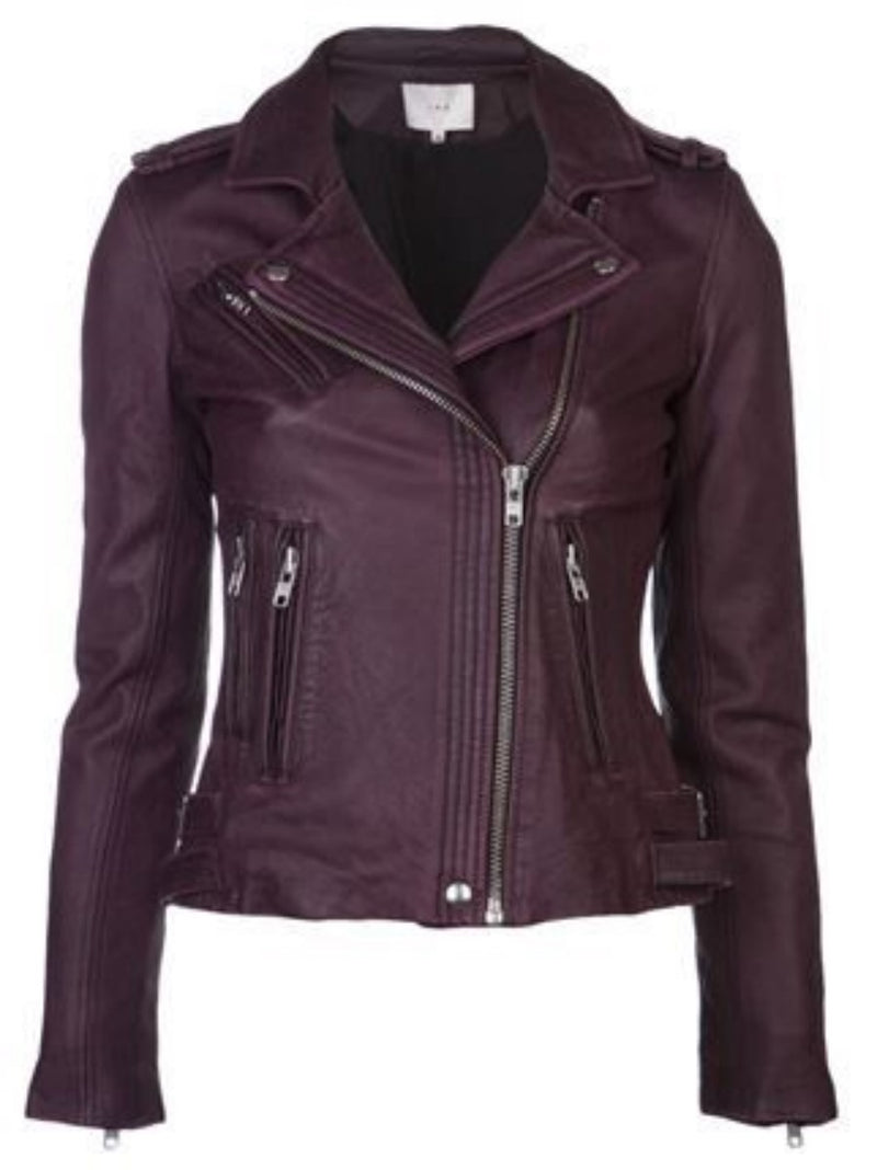Biker / Motorcycle Jacket - Women Real Lambskin Leather Biker Jacket KW344 - Koza Leathers