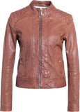 Biker / Motorcycle Jacket - Women Real Lambskin Leather Biker Jacket KW429 - Koza Leathers