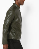 Biker Jacket - Men Real Lambskin Motorcycle Leather Biker Jacket KM668 - Koza Leathers