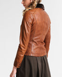 Biker / Motorcycle Jacket - Women Real Lambskin Leather Biker Jacket KW253 - Koza Leathers
