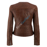 Biker / Motorcycle Jacket - Women Real Lambskin Leather Biker Jacket KW153 - Koza Leathers
