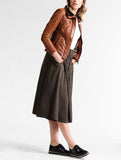 Biker / Motorcycle Jacket - Women Real Lambskin Leather Biker Jacket KW253 - Koza Leathers