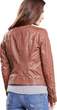 Biker / Motorcycle Jacket - Women Real Lambskin Leather Biker Jacket KW429 - Koza Leathers
