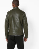Biker Jacket - Men Real Lambskin Motorcycle Leather Biker Jacket KM668 - Koza Leathers