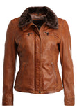 Koza Leathers Women's Real Lambskin Leather Bomber Jacket KW253