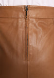Knee Length Skirt - Women Real Lambskin Leather Slim Fit Skirt WS098 - Koza Leathers