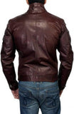 Biker Jacket - Men Real Lambskin Motorcycle Leather Biker Jacket KM448 - Koza Leathers