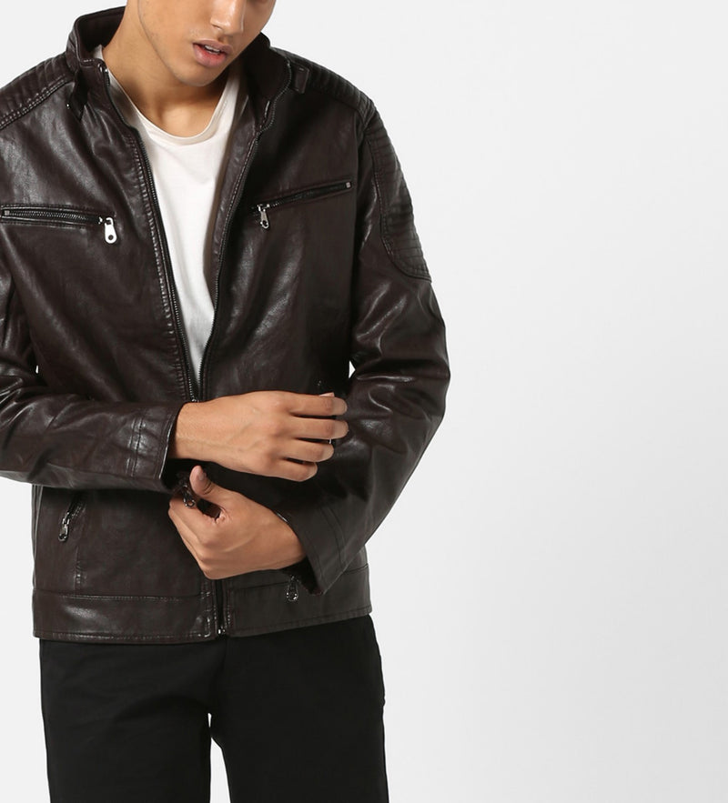 Biker Jacket - Men Real Lambskin Motorcycle Leather Biker Jacket KM670 - Koza Leathers