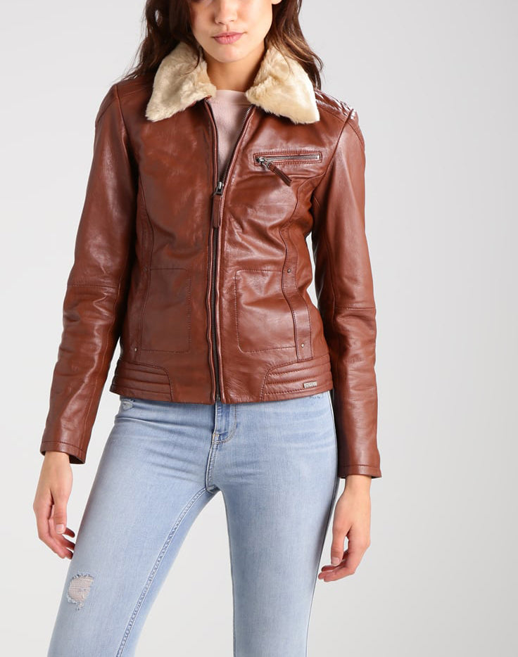 Biker / Motorcycle Jacket - Women Real Lambskin Leather Biker Jacket KW255 - Koza Leathers