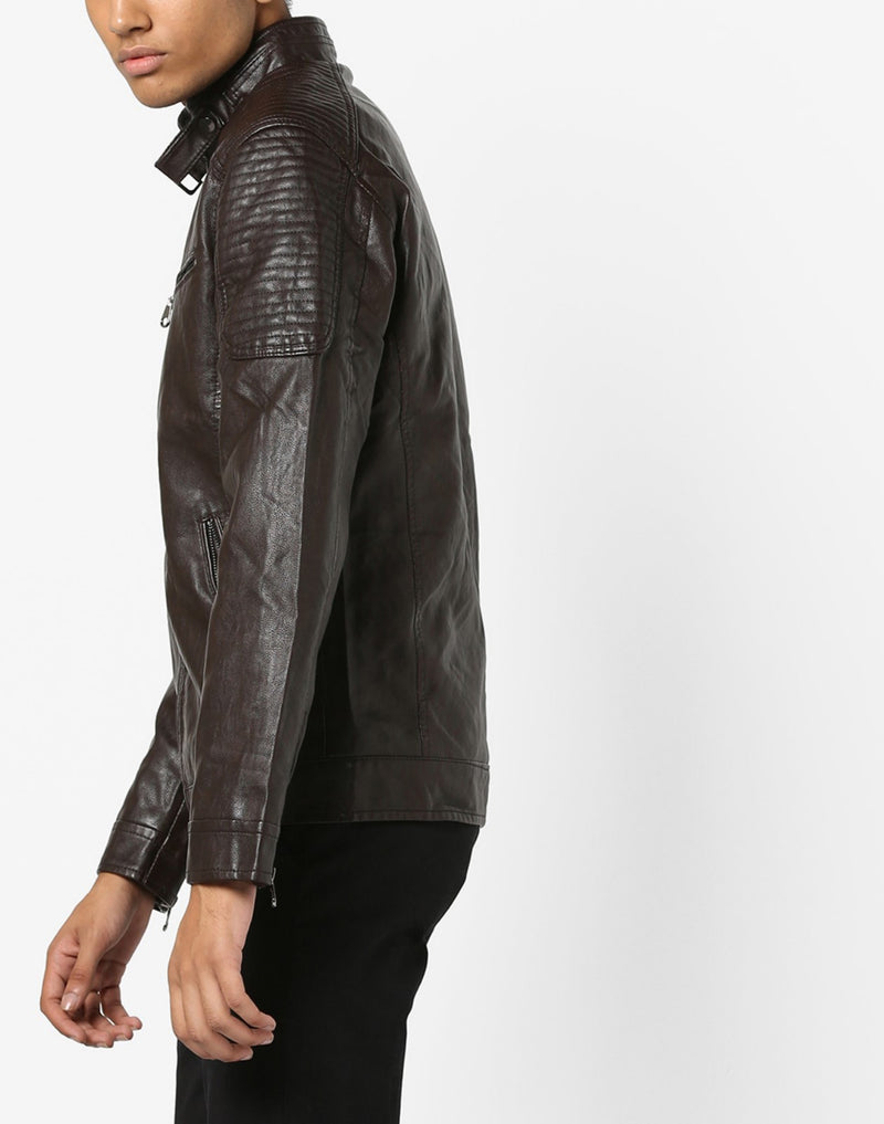 Biker Jacket - Men Real Lambskin Motorcycle Leather Biker Jacket KM670 - Koza Leathers