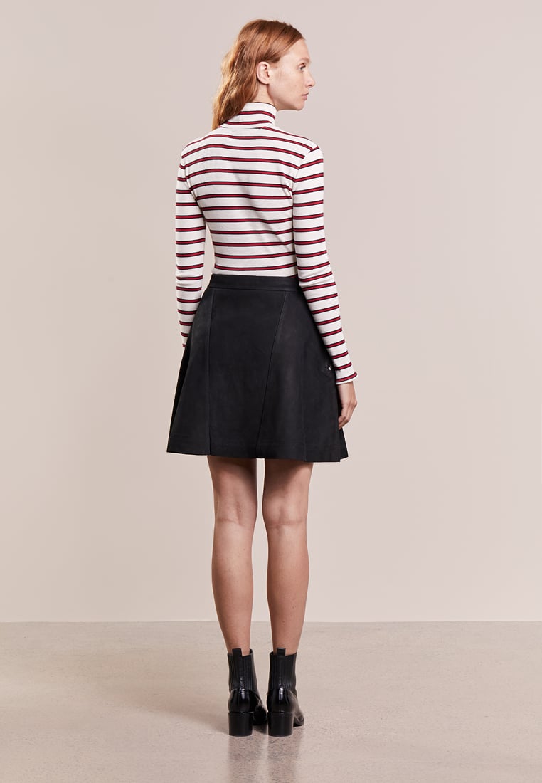 Knee Length Skirt - Women Real Lambskin Leather Slim Fit Skirt WS100 - Koza Leathers