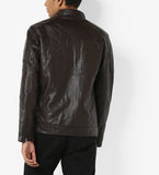 Biker Jacket - Men Real Lambskin Motorcycle Leather Biker Jacket KM670 - Koza Leathers