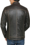 Biker Jacket - Men Real Lambskin Motorcycle Leather Biker Jacket KM449 - Koza Leathers