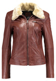 Biker / Motorcycle Jacket - Women Real Lambskin Leather Biker Jacket KW255 - Koza Leathers