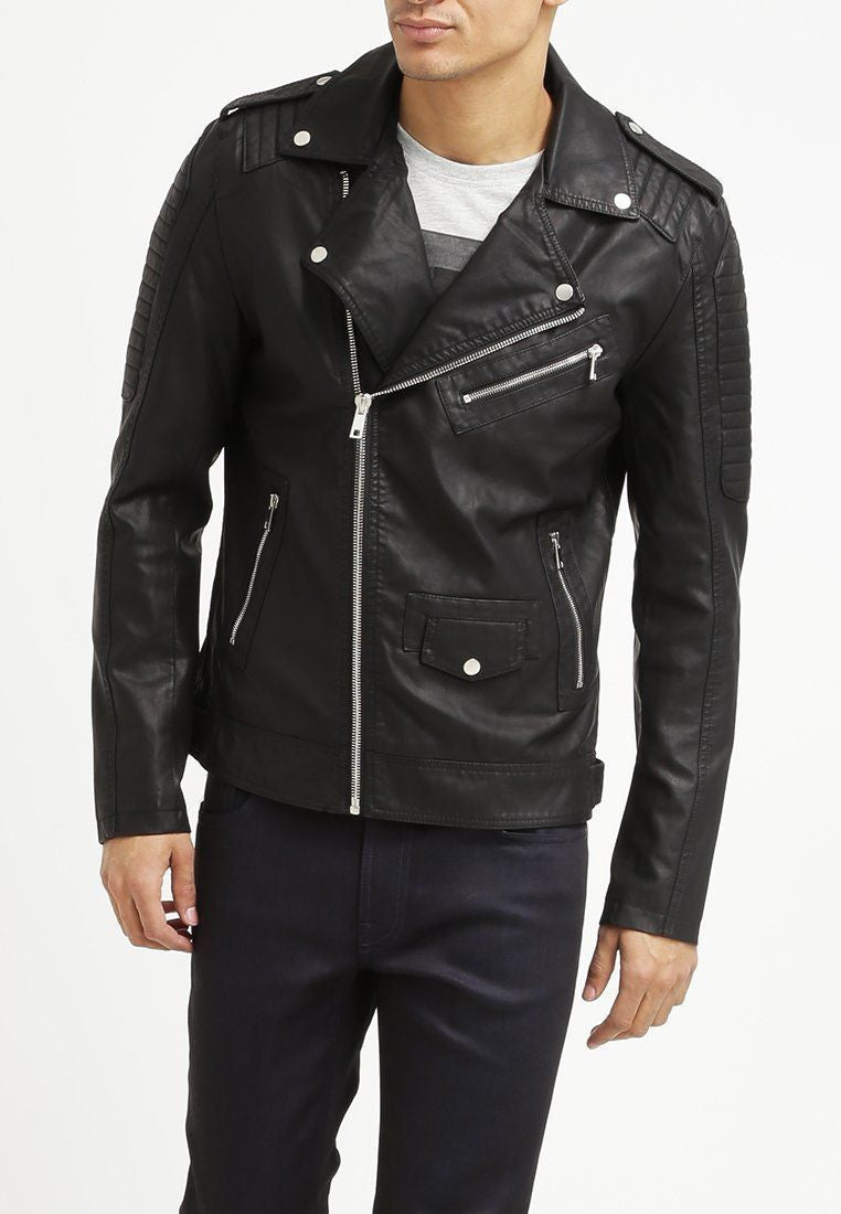 Biker Jacket - Men Real Lambskin Leather Jacket KM029 - Koza Leathers