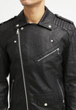 Biker Jacket - Men Real Lambskin Leather Jacket KM029 - Koza Leathers