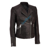 Biker / Motorcycle Jacket - Women Real Lambskin Leather Biker Jacket KW156 - Koza Leathers