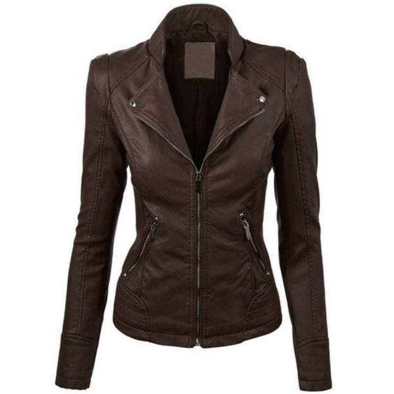 Biker / Motorcycle Jacket - Women Real Lambskin Leather Biker Jacket KW501 - Koza Leathers