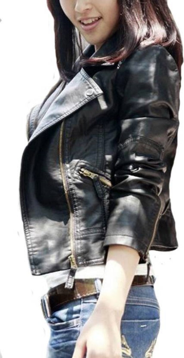 Biker / Motorcycle Jacket - Women Real Lambskin Leather Biker Jacket KW432 - Koza Leathers