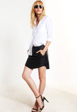 Knee Length Skirt - Women Real Lambskin Leather Slim Fit Skirt WS101 - Koza Leathers