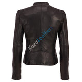 Biker / Motorcycle Jacket - Women Real Lambskin Leather Biker Jacket KW156 - Koza Leathers