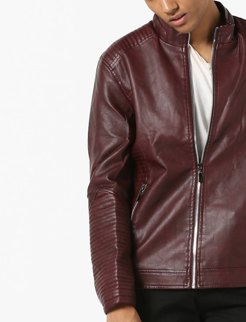 Biker Jacket - Men Real Lambskin Motorcycle Leather Biker Jacket KM672 - Koza Leathers