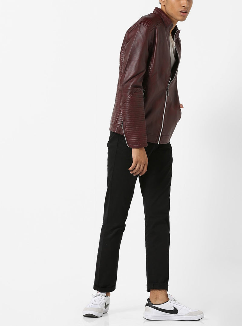 Biker Jacket - Men Real Lambskin Motorcycle Leather Biker Jacket KM672 - Koza Leathers