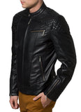 Biker Jacket - Men Real Lambskin Motorcycle Leather Biker Jacket KM451 - Koza Leathers