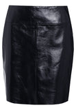 Knee Length Skirt - Women Real Lambskin Leather Slim Fit Skirt WS102 - Koza Leathers