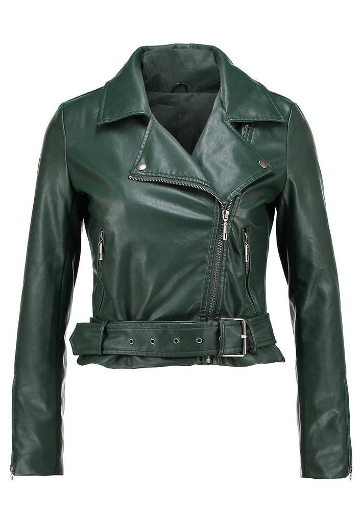 Biker / Motorcycle Jacket - Women Real Lambskin Leather Biker Jacket KW257 - Koza Leathers