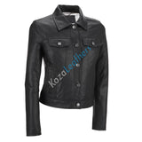Biker / Motorcycle Jacket - Women Real Lambskin Leather Biker Jacket KW158 - Koza Leathers