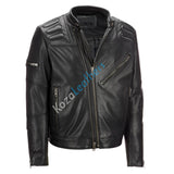 Koza Leathers Men's Genuine Lambskin Bomber Leather Jacket NJ043
