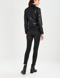 Biker / Motorcycle Jacket - Women Real Lambskin Leather Biker Jacket KW258 - Koza Leathers
