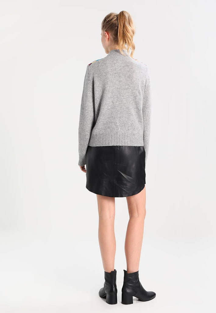 Knee Length Skirt - Women Real Lambskin Leather Slim Fit Skirt WS104 - Koza Leathers