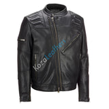 Koza Leathers Men's Genuine Lambskin Bomber Leather Jacket NJ043