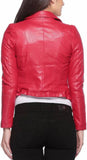 Biker / Motorcycle Jacket - Women Real Lambskin Leather Biker Jacket KW435 - Koza Leathers
