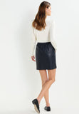 Knee Length Skirt - Women Real Lambskin Leather Mini Skirt WS105 - Koza Leathers