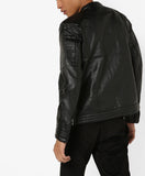 Biker Jacket - Men Real Lambskin Motorcycle Leather Biker Jacket KM675 - Koza Leathers