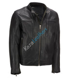 Biker Jacket - Men Real Lambskin Motorcycle Leather Biker Jacket KM195 - Koza Leathers