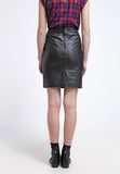 Knee Length Skirt - Women Real Lambskin Leather Mini Skirt WS106 - Koza Leathers
