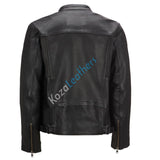 Koza Leathers Men's Genuine Lambskin Bomber Leather Jacket NJ044