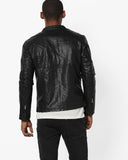 Biker Jacket - Men Real Lambskin Motorcycle Leather Biker Jacket KM676 - Koza Leathers