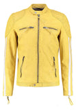 Biker Jacket - Men Real Lambskin Motorcycle Leather Biker Jacket KM307 - Koza Leathers