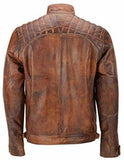 Koza Leathers Men's Genuine Lambskin Leather Vintage Bomber Jacket VJ003